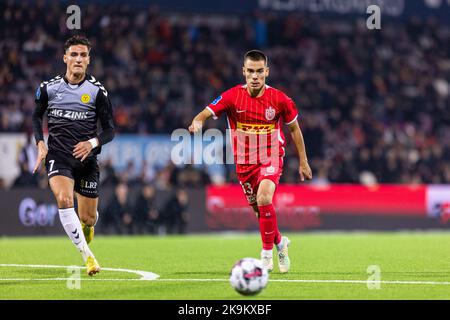Farum, Danemark. 28th octobre 2022. Leo Walta (33) du FC Nordsjaelland vu pendant le match Superliga de 3F entre le FC Nordsjaelland et l'AC Horsens à droite de Dream Park à Farum. (Crédit photo : Gonzales photo/Alamy Live News Banque D'Images