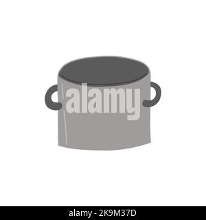 Caricature drôle pot. Vaisselle tirée à la main ustensiles de cuisine. Étiquette d'outil de cuisine domestique. Illustration vectorielle Illustration de Vecteur