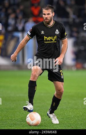 Bart Nieuwkoop de l'Union photographié en action lors d'un match de football entre le suédois Malmo Fotbollforening et la belge Royale Union Saint-Gilloise, jeudi 27 octobre 2022 à Malmo, le 5 jour de la scène du groupe de l'UEFA Europa League. BELGA PHOTO LAURIE DIEFFEMBACQ Banque D'Images