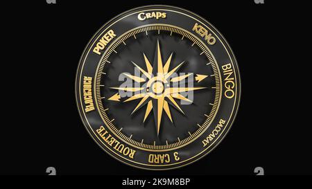 3D rendu de la boussole sur le Casino Banque D'Images