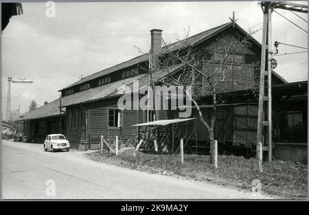 Krylbo, magazine de fret. Chemins de fer d'État, wagon de fret SJ 2499. Banque D'Images