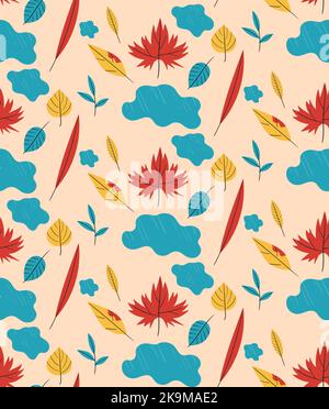 Motif sans coutures en feuilles d'automne Illustration de Vecteur