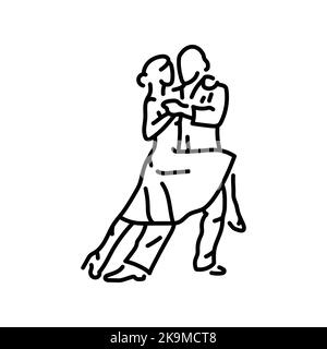 Icône représentant une ligne de couleur de tango dansante. Pictogramme pour page Web Illustration de Vecteur