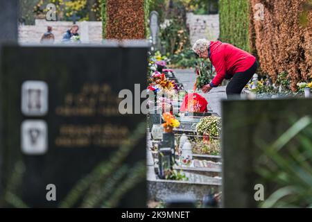 Brno, République tchèque. 29th octobre 2022. Le cimetière central de Brno en photo avant la Journée des All Souls, à 29 octobre 2022, à Brno, République tchèque. Crédit : Patrik Uhlir/CTK photo/Alay Live News Banque D'Images