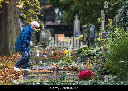 Brno, République tchèque. 29th octobre 2022. Le cimetière central de Brno en photo avant la Journée des All Souls, à 29 octobre 2022, à Brno, République tchèque. Crédit : Patrik Uhlir/CTK photo/Alay Live News Banque D'Images