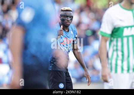 Naples, Italie. 29th octobre 2022. Victor Osimhen de SSC Napoli pendant la série Un match de football entre SSC Napoli et US Sassuolo au stade Diego Armando Maradona à Naples (Italie), 29 octobre 2022. Photo Cesare Purini/Insidefoto crédit: Insidefoto di andrea staccioli/Alamy Live News Banque D'Images