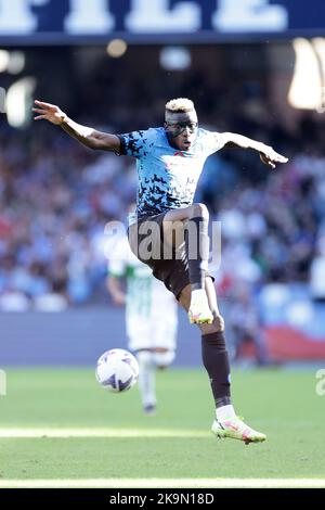 Naples, Italie. 29th octobre 2022. Victor Osimhen de SSC Napoli pendant la série Un match de football entre SSC Napoli et US Sassuolo au stade Diego Armando Maradona à Naples (Italie), 29 octobre 2022. Photo Cesare Purini/Insidefoto crédit: Insidefoto di andrea staccioli/Alamy Live News Banque D'Images