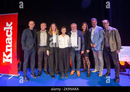 A L'ATTENTION DES ÉDITEURS: FOCUS COUVERTURE, DISTRIBUTION DEMANDÉE À BELGA l'illustration montre le prix Knack Hercule Poirot pour le meilleur roman thriller, à la foire du livre Boektopia à Kortrijk, samedi 29 octobre 2022. BELGA PHOTO JAMES ARTHUR GEKIERE Banque D'Images