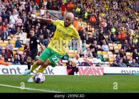 Norwich, Royaume-Uni. 29th octobre 2022. Teemu Pukki de la ville de Norwich en action pendant le match de championnat de pari de ciel entre la ville de Norwich et Stoke City à Carrow Road sur 29 octobre 2022 à Norwich, Angleterre. (Photo par Mick Kearns/phcimages.com) crédit: Images de la SSP/Alamy Live News Banque D'Images