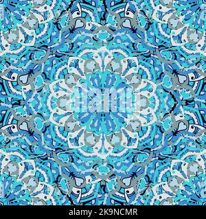 Arrière-plan décoratif sans couture. Modèle ethnique de mandala. Éléments décoratifs ronds Illustration de Vecteur