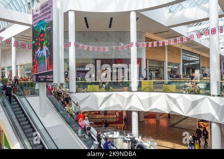 Vue intérieure, Meadowhall Shopping Centre, Meadowhall, Sheffield, South Yorkshire, Angleterre, Royaume-Uni Banque D'Images