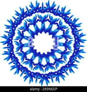 Forme abstraite colorée. Élément pour la conception. Motif mandala dégradé bleu. Illustration de Vecteur