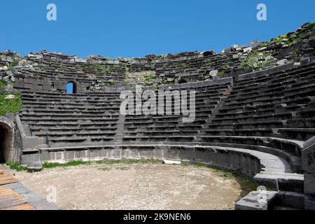 West Theatre ou Amphithéâtre romain Umm Qais (Gadara) Jordanie Banque D'Images