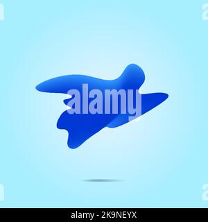 Forme abstraite colorée. Oiseau bleu stylisé. Élément pour la conception. Illustration de Vecteur