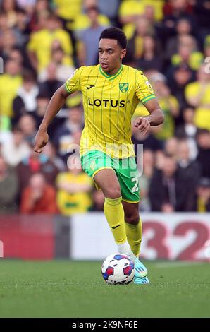 Norwich, Royaume-Uni. 29th octobre 2022. Aaron Ramsey de Norwich City court avec le ballon pendant le match de championnat de pari de ciel entre Norwich City et Stoke City à Carrow Road sur 29 octobre 2022 à Norwich, en Angleterre. (Photo par Mick Kearns/phcimages.com) crédit: Images de la SSP/Alamy Live News Banque D'Images