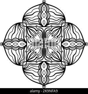 Motif mandala abstrait. Motif rond décoratif. Page de livre de coloriage. Illustration de Vecteur