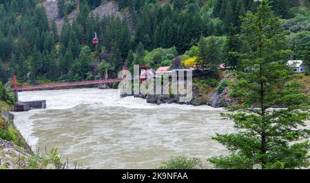 Pont suspendu Hells Gate, Colombie-Britannique, Canada Banque D'Images