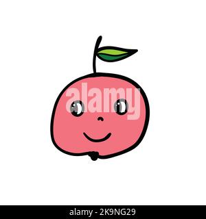 Pomme amusante. Illustration vectorielle de style dessin animé. Illustration de Vecteur
