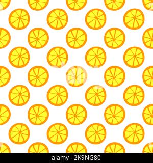 Motif fruit sans coutures. Illustration vectorielle. Fond décoratif avec tranches d'agrumes jaunes rondes. Illustration de Vecteur