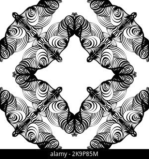 Fond monochromatique sans couture avec ornements en dentelle abstraite. Illustration de Vecteur