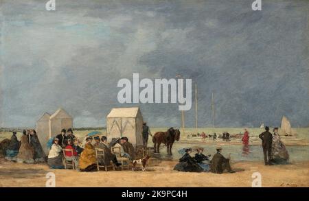 Temps de baignade à Deauville. Eugène Boudin. 1865. Banque D'Images