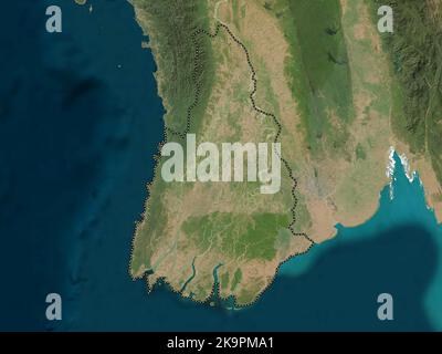 Ayeyarwady, division du Myanmar. Carte satellite basse résolution Banque D'Images
