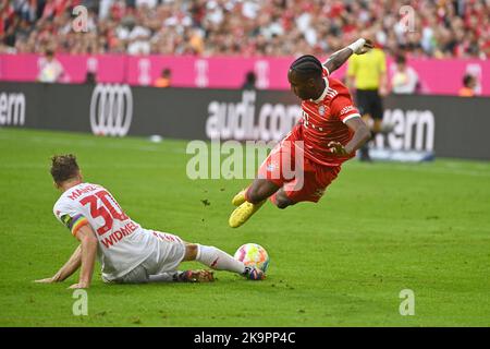 Munich, Allemagne. 29th octobre 2022. Silvan WIDMER (1.FSV FSV FSV Mainz 05), action, duels contre Mathys TEL (FCB). Football 1st Bundesliga saison 2022/2023, 12th match, matchday12, FC Bayern Munich - 1.FSV FSV Mainz 05 6-2 on 29.10.2022, ALLIANZAREN A. ? Credit: dpa/Alay Live News Banque D'Images