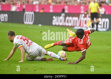 Munich, Allemagne. 29th octobre 2022. Silvan WIDMER (1.FSV FSV FSV Mainz 05), action, duels contre Mathys TEL (FCB). Football 1st Bundesliga saison 2022/2023, 12th match, matchday12, FC Bayern Munich - 1.FSV FSV Mainz 05 6-2 on 29.10.2022, ALLIANZAREN A. ? Credit: dpa/Alay Live News Banque D'Images