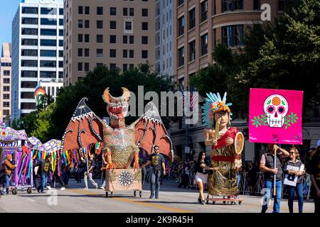 Viva la Vida Day of the Dead (Dia de los Muertos) Parade à Austin, Texas, organisé par le Musée Mexicarte. Banque D'Images