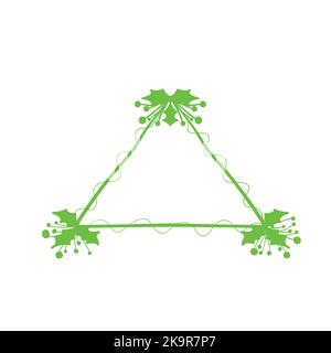 Décoration à base de plantes et triangle. Élément de dessin vectoriel pour invitation, mariage, autocollants, affiches, cartes de vœux. Illustration de Vecteur