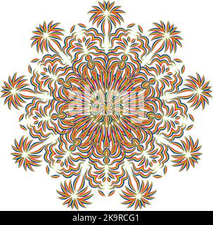 Abstrait stylisé ligne multicolore motif mandala. Décoration décorative ronde. Illustration de Vecteur