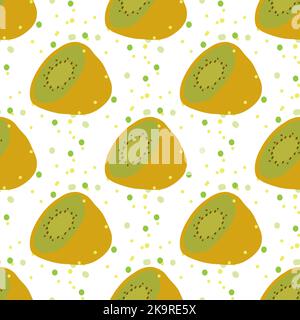 Texture sans couture. Décor de fond avec kiwi vert fruits d'été. Motif vectoriel coloré pour le textile, la papeterie, le papier peint, l'emballage pap Illustration de Vecteur