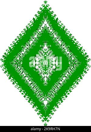 Signe ou symbole abstrait. Greeen rhombus forme sur fond blanc. Élément ornemental pour le design. Illustration de Vecteur