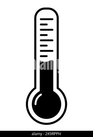 Symbole du thermomètre pour les températures de l'échelle chaude et froide mesurant l'instrument icône d'illustration vectorielle Illustration de Vecteur