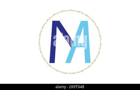 Lettre abstraite initiale ma AM M A vecteur modèle de conception de logo Illustration de Vecteur