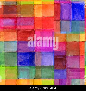 Motif abstrait sans couture avec cellules aquarelles dans des couleurs arc-en-ciel. Illustration de Vecteur