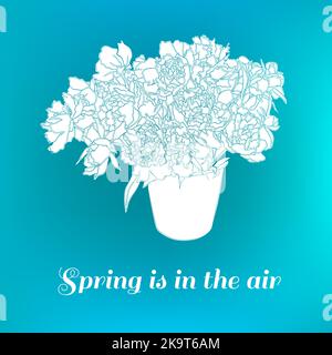 Le ressort est dans l'air. Carte décorative avec bouquet floral stylisé. Illustration de Vecteur