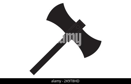Illustration vectorielle d'une hache de feu normale et rouge. Illustration de l'icône AX. Axes traditionnels utilisés pour l'abattage et le sauvetage en cas d'incendie. Illustration de Vecteur