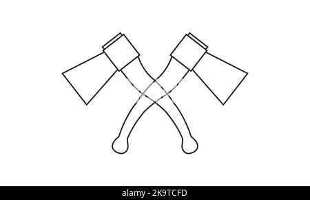 Haches croisées, hache large croisée, hache médiévale, hache de bataille, hache bourreau en vecteur Illustration de Vecteur