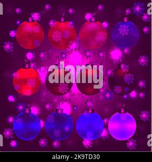 Boules de noël colorées. Ensemble de décorations réalistes. Balles pour l'arbre de Noël Illustration de Vecteur