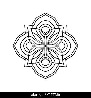 Motif circulaire Mandala. Décoration Lacy. Élément décoratif. Symbole spirituel de l'harmonie. Page de livre de coloriage pour adultes Illustration de Vecteur