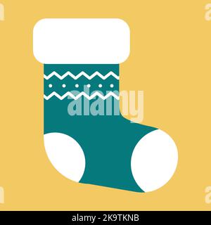 Bas de Noël. Chaussettes de Noël à motif vectoriel. Illustration de Vecteur