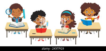 Concept d'éducation avec Cartoon Student Illustration de Vecteur