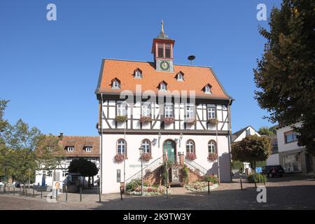 Hôtel de ville historique, place du marché, Bad Vilbel, Wetterau, Hesse, Allemagne Banque D'Images