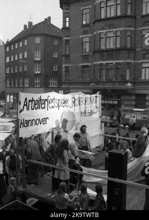 Le Red Dot Workers' Festival, un événement de groupes de gauche sur 18. 9. 1971 à Hanovre, est devenu une rencontre des opposants des transports publics Banque D'Images