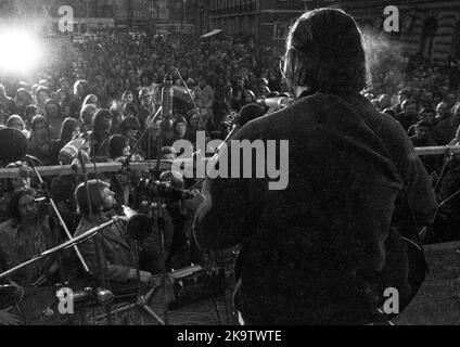 Le Red Dot Workers' Festival, un événement de groupes de gauche sur 18. 9. 1971 à Hanovre, est devenu une rencontre des opposants des transports publics Banque D'Images