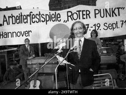 Le Red Dot Workers' Festival, un événement de groupes de gauche sur 18. 9. 1971 à Hanovre, est devenu une rencontre des opposants des transports publics Banque D'Images