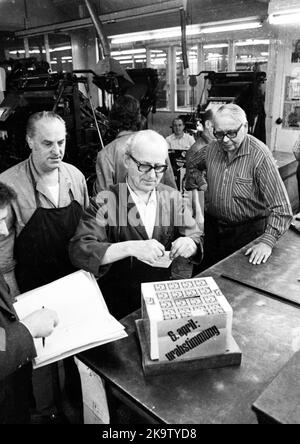 In the collective bargaining dispute in the printing industry, the trade union IG Druck und Papier called on its members to take a ballot in Dortmund Stock Photo