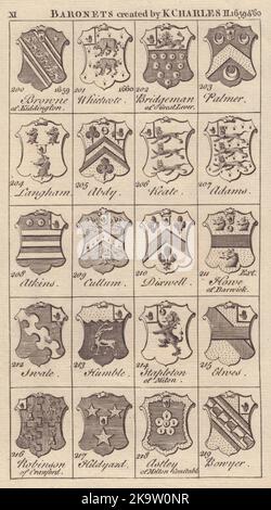 Charles II Baronets 1659-60 Palmer Abdy Keate Adams Atkins Cullum Swale… 1753 Banque D'Images