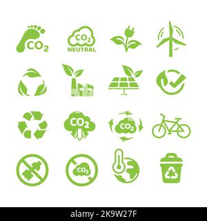 Modèle de vecteur de recouvrement durable et renouvelable. Symboles et icônes de l'écologie, de l'environnement du réchauffement climatique dans l'ampoule. Illustration de Vecteur